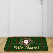 Tapete de Porta Decoração de Natal Feliz Natal Noel Guirlanda Antiderrapante - Multicolorido - Visão 4