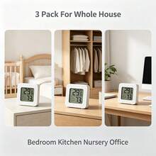 3pcs Mini Digital Hygrometer, Indoor Room Thermometer Humidity Meter, Suitable For Home, Greenhouse, Storage Room, Nursery, Indoor Temperature And Humidity Monitor - Thermometer and Hygrometer - View 2