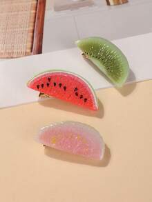 3pcs Funny Creative Daily Versatile Realistic Fruit Hair Clips - 26808 - View 6