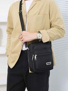 Unisex Oxford Fabric Square Bag, Large Capacity, Multi-Layer Waterproof, Crossbody Shoulder Bag, Adjustable Strap, Canvas Portable Business Small Bag - Multicolor - View 4