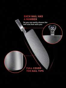 160pcs/Box Transparent French Square Pre-Made Thickened Fake Toe Nail Extension Tips Full Cover Acrylic Material DIY Nail Art 15 Sizes - 無色 - 查看 2