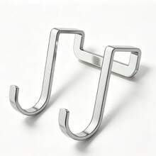 4pcs No-Drill Cabinet Door Back Hooks, S-Shaped Double Groove, Damage-Free Hanging Hooks For Kitchen, Dorm, Bathroom Door Back - View 6