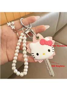 SANRIO Hello Kitty Key Cover & Card Protector dengan Rantai Mutiara. Desain yang imut dan fungsional, ideal untuk penggunaan sehari-hari dan sebagai hadiah menawan untuk penggemar Sanrio. - View 11