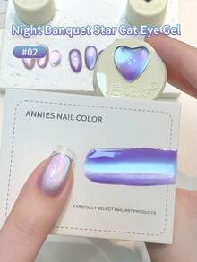 annies 5g Aurora Night Banquet Star Cat Eye Gel 3 Cores Conjunto Gel Magnético Brilhante Noite Banquete Gato Esmalte de Unhas 1 Peça/3 Peças - Multicolorido - Visão 12