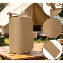 1pc MOLLE Tactical Water Bottle Storage Waist Bag, Adjustable Hook And Loop Drawstring, Thickened Tear Resistant Nylon For Hiking Cycling Outdoor Use - Multicolor - View 1