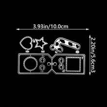 復古迴紋針電影底片切割模具，DIY手工模板，電影底片剪貼簿卡片切割模具，DIY壓花卡片製作裝飾紙模具，剪貼簿製作模具 - 銀色 - 查看 6