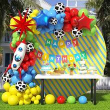 122pcs Rocket Theme Balloon Arch Set, Includes Red, Blue, Yellow, Green Balloons, Cowboy, Star, Rocket And Explosion Star Balloons, Suitable For Birthday Party, Baby Shower, Baptism And Gender Reveal Decoration - View 3