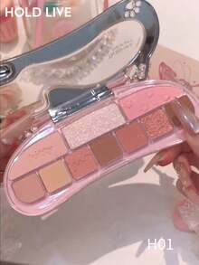 HOLD LIVE Meow Meow Vitality Palet Eyeshadow Komprehensif 10 Warna, Lembut dan Awet Muda, Peach Pink Cokelat - H01 - View 3