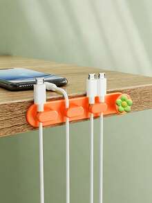 Desktop Cable Organizer Silicone Soft Office Cable Management Clip Phone Data Cable Holder Car Adhesive Anti-Tangle - Multicolor - View 7