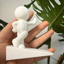 1/3件可愛樹脂迷你防滑裝飾門擋，重型門擋，適用於臥室門、居家與辦公室門 - 白色 - 查看 3