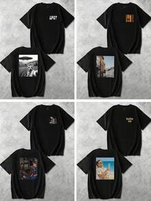 DIY Unisex Customizable T-Shirts, Lightweight,Soft, Polyester, Requiring High-Definition Photos Of Your Lover/Friend/Family/Pet/Company Logo.Custom - Black - View 5