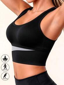 3 Peças Roupa Íntima Feminina Plus Size, Sutiã Esportivo Sem Arame e Sem Costas, Sutiã de Yoga Elástico e Respirável, Adequado para Esportes e Fitness - Multicolorido - Visão 5
