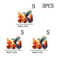 1pc/2pcs/3pcs Blue Hummingbird On Yellow Flower Heat Transfer Patch Sticker, Suitable For Men And Women, Washable, Applicable To T-Shirts, Jeans, Jackets, Backpacks, Clothes, Hats, Etc., Make Your Clothing More Shiny - Multicolor - View 8