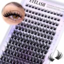 LIMEIKAI Beginner-Friendly DIY 3D Wispy False Eyelashes - Natural Cat Eye Manga Look, Mixed Lengths 10-18mm, Voluminous & Reusable, Perfect For Beginners & Professional Styling - View 5