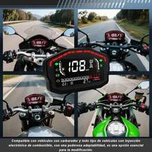 Velocímetro Digital Universal para Motocicleta Tablero Multifuncional con Iluminación LED Repuesto Instrumentos Conducción Diaria Preciso y Fácil Instalación - Negro1 - Ver 6