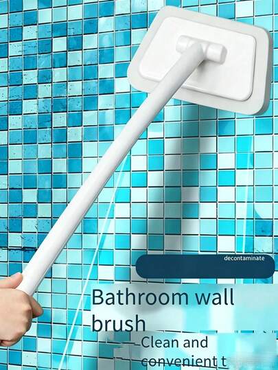 1pc Long Handle Bathtub Tile Cleaning Brush (With Sponge), Mop, Mop With Squeegee, Bathroom Cleaning Brush, College Dorm Essentials, Back To School Supplies, School Supplies, Cleaning Tools, Kitchen Supplies, Housework, Home Essentials, Back To School Season, Home Decor, Home Supplies, Family Essentials, Gift For Women, Gift For Men, Home Necessities, Bathroom Accessories, Bedroom Accessories, Gift For Men, Living Room Accessories, Bedroom Decor, Car Supplies, Cleaning Products, Cleaning Broom, Floor Mop