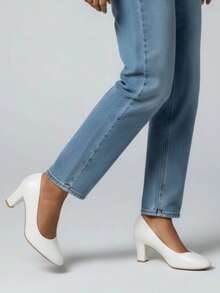 Fashionable & Comfortable Pointed Toe Elegant High Heel Shoes For Daily Wear - White - View 3