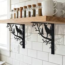 2pcs Metal Wolf-Shaped L-Shaped Shelves, Perfect For Displaying Plants, Flowers, Towels And Other Items; Wall-Mounted Design; A Decorative And Practical Storage Solution Suitable For Kitchen, Bathroom And Living Room - A - View 3