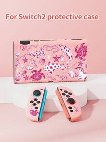New Switch 2 (2025) Game Accessories, 1pc Pink Underwater Element Pattern Storage Bag For Charger And Data Cable, Compatible With Switch/Switch 2 Game Console Protective Case, Compatible With Switch 2/Switch OLED/Switch NS Battery Version Game Console Storage Bag/Protective Case, Card Box, Dust Cover, Dock, Built-In Stand, Can Store 10 Game Cards, Portable Travel, Anti-Drop Anti-Pressure Game Cartridge Box Controller Bag Accessories - Multicolor - View 24