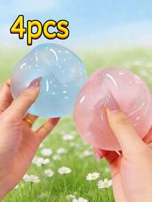 1/2Pcs Malleable Slow Rebound Blue Coconut Oil Squeeze Ball, 6cm Malt Textured Handmade Squishy Fidget Toy, Ultra Soft Moldable Decompression Ball, Creamy Texture Sensory Fidget Gadget For Anxiety & Tension Relief - Multicolor - View 9