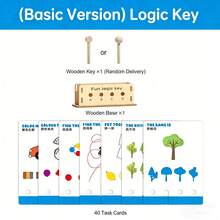 Children's Logic Thinking Key Puzzle Educational Toy, Solid Wood Base With Single-Rod Operation, Full Set Of Rich Cartoon Question Cards With Layered Progression, Complete Challenges By Matching Holes, Enhance Focus And Graphic Color Discrimination Ability Through Fun Puzzle Solving, Quiet Desktop Game For Parent-Child Interaction, Ideal Early Education Gift For Boys And Girls On New Year And Birthday - Multicolor - View 8