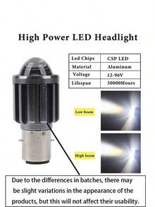 Heyword 12-80V Is A Headlight Suitable For Motorcycles And Electric Vehicles, Equipped With LED Yellow-White Dual Beam Lens And 3570 Type Bulb. - White - View 12