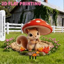 2D Flat Acrylic Cartoon Squirrel & Red Mushroom Garden Stake, Autumn Maple Leaf Potted Plant Lawn Yard Garden Decor Ornament, Garden Stake, Yard Sign, Lawn Marker, Outdoor Decoration, Mori Style Gardening, Flower Pot Plugin, Greenery Landscaping, Micro Landscape Decor, Fairy Tale Style Plugin, Balcony Flower Bed Decor Plugin - A - View 6