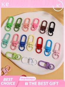 100/50/20/1pc Vibrant Metal Keychain Hooks With Swivel Clasp And Heavy Duty Lobster Claw, Suitable For DIY Jewelry And Bag Accessories - Mixed Colors - View 5