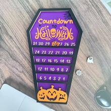 2D Flat 1 Set Creative Halloween Theme Countdown Calendar Decoration, Practical Halloween Pumpkin Countdown Calendar, Desktop Decor, Holiday Decoration, Fashionable Halloween Gift For Close Friends, No Electricity Required - A - View 2