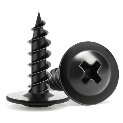 Wood Screws 1/2 Inch, 160 PCS FIXLINK Premium  Truss Head Black Wood Screws, Self Tapping Electrophoresis Modified Fast Truss Head Wood Screw