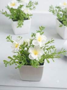 3/1pc Artificial Plant Ball Chrysanthemum Mini Potted Plant - Suitable For Indoor Office Desk Coffee Table Bathroom Bedroom Home Decor. Garden Flower Stand Decoration Ornament,Random Style Shipment,Christmas Decorations, Christmas Gifts - Baby Pink - View 4