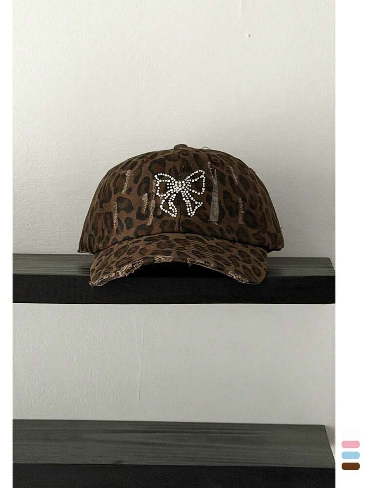 Vintage Washed Denim Baseball Cap With Bow Embroidery, Face-Slimming Casual Peaked Hat For Women - Multicolor - View 13