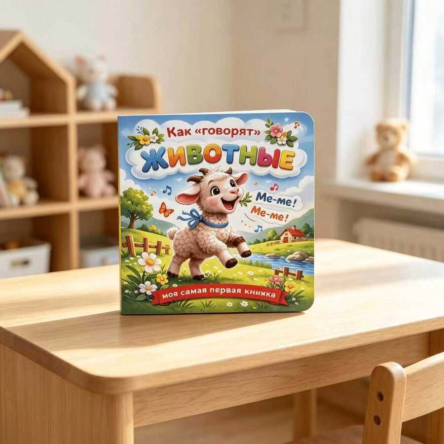 This Is A Sturdy Board Book Featuring Farm Animal Sounds In Russian And Beautiful Illustrations-Perfect For Daily Parent-Child Reading And An Ideal Gift For Early Childhood Education. - Multicolor - View 1