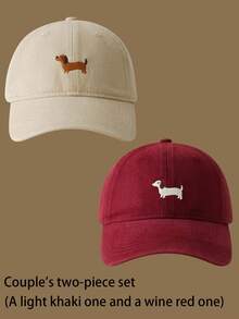 1pc Casual Embroidered Dog Decor Baseball Cap, Adjustable Brim, Suitable For All Seasons - A - View 20
