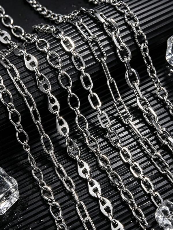 1 Meter 18K Gold-Plated Stainless Steel Multi Style Paper Clips, Oval Flat Chains, Large Thick Chains, Necklaces, Bracelets, DIY Jewelry Accessories