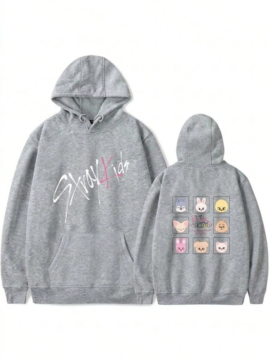 HoodiesStray KidsS Tour Merch Hoodies New Logo  Felix HyunjinS Fashion Cool Hoodie Men Women SweatshirtsLoose And Comfortablehoodies De Mujer - GR02 - 查看 1