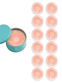 2/6/12pcs Women's Nipple Covers, Reusable Invisible Self-Adhesive Silicone Nipple Covers With Travel Storage Box - Multicolor - View 11