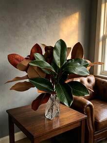 1pc Artificial Magnolia Branch, Home Potted Plant Decor, Hotel Decoration & Display Window Accent, Artificial Greenery, Valentine's Day, Gift - Multicolor - View 9