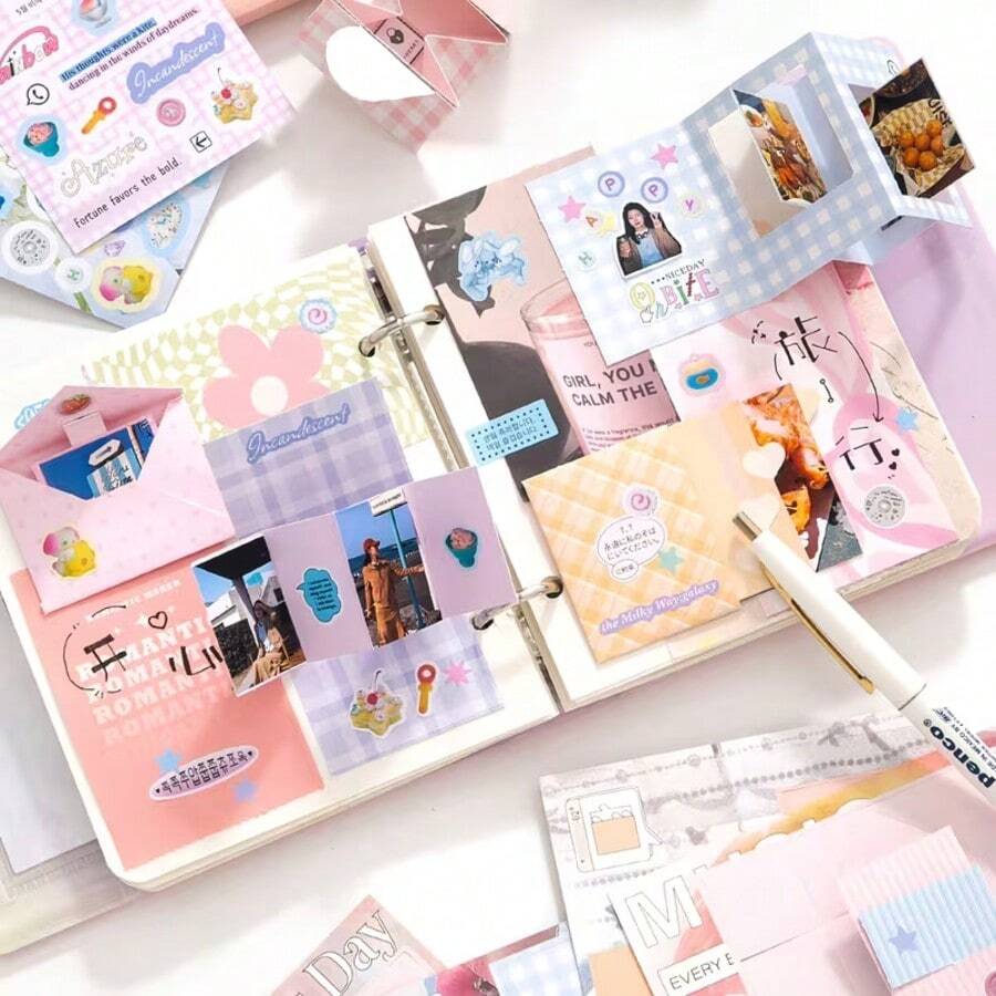 Paket Material Mekanisme Kreatif M5, Setiap Buku Dapat Membuat 10 Pola, Pembuatan Buku Catatan Perencana M5, Digunakan untuk Scrapbooking DIY, Material Perencana, Kerajinan Tangan, Permainan Orang Tua-Anak, Membuat Album Foto, Hadiah Liburan, Hadiah Natal - beraneka warna - View 1