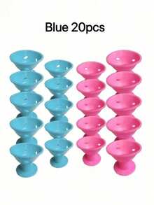 30/20/10pcs Heatless Soft Silicone Hair Curlers, Sleep-Friendly Flexible Hair Styling Tools For Salon, Home And Travel Use, Salon-Grade Hair Accessories - Multicolor - View 13