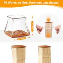 24 Pack Square Chair Leg Floor Protectors For Hardwood Floors, Silicone Felt Covers Pads Caps, Protect Wood Furniture Feet Floors Noise Reduce And Scratch Square Large - Clear24pack - View 3