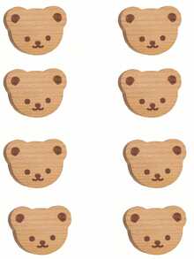 1/3/8pcs Bohemian Style Vanity Drawer Pulls, Cute Beech Wood Animal Drawer Handles, Suitable For Cabinet Furniture Decor, Includes Installation Screws - Wood Color - View 12