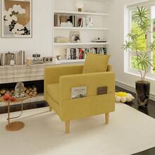 Home Theater Seating - Mustard Yellow + Chenille - View 10