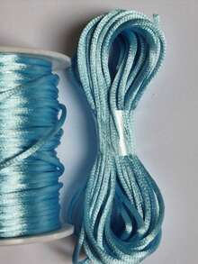 Silk Thread Satin Cord 1mm - 5 Meters Various Colors - Baby Blue - View 1