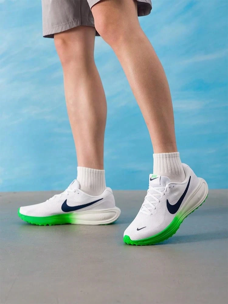 Nike Men's Running Shoes 2026 New White & Green Colorblock Mesh Breathable Running Shoes HJ9198-111 - White/Green - View 1