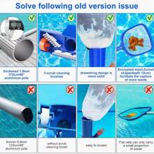 2026 Pool Maintenance Kit With Pool Surface Skimmer, Portable Pool Vacuum With 150cm Pole, Suitable For Ponds And Fountains, Compact Portable Pool Jet Vacuum With Debris Bag And Pole, Lightweight Underwater Pool Maintenance Set - A - View 5