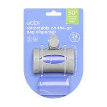 Ubbi Retractable Bag Dispenser For Diaper Bag, Portable Bag Holder For Travel, Newborn Baby Essentials, Diaper Bag Must Have, Includes 24 Lavender - ColorB - View 7