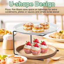 5pcs Pizza Serving Stands, Restaurant And Home Pizza Display Racks, Pizza Serving Stands, Pizza Lifting Tray And Rack - Black - View 10