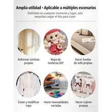 Máquina De Coser Portátil, Máquina De Coser Eléctrica Multifuncional, Mini Máquina De Coser De Mano Eléctrica De Doble Aguja, Para Reparaciones Rápidas Y Costura DIY, Apta Para Uso Doméstico Y Viajes - Blanco - Ver 3