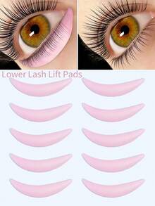 Lomansa 10pcs Lower Eyelash Lift Curl Rods, Cute Crescent Moon Shape, Suitable For Salon And DIY, Reusable - Multicolor - View 1